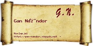 Gan Nándor névjegykártya